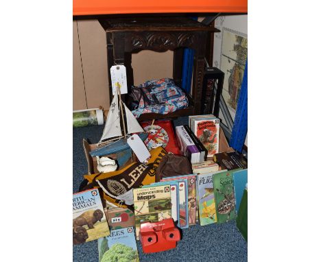 ONE BOX AND LOOSE MISCELLANEOUS, to include 3D view Master and slides, sixteen vintage childrens' Ladybird books, a mid-20th 