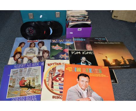TWO BOXES OF LP'S, 78 R.P.M AND 45 R.P.M, included eighteen LPs artist include Tom Jones, Bay City Rollers, Rollin BELLS 244 