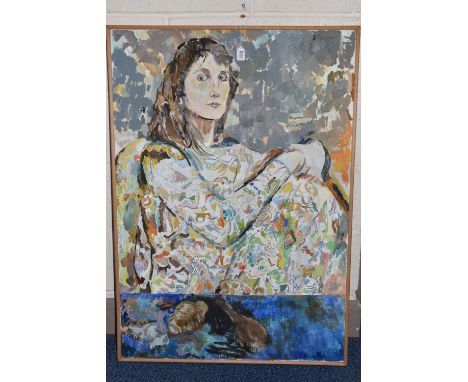 JONATHAN RICHARD TURNER (1937-2023) 'HARRIET WALTER', a portrait of the award winning actress, she is seated and wearing a pa