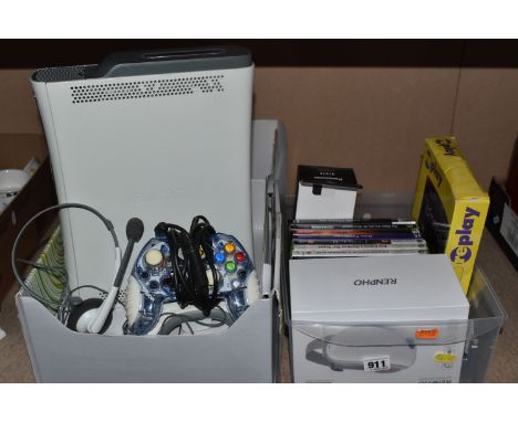 NINTENDO GAMEBOY ADVANCE SP, MICROSOFT XBOX 360 CONSOLE BOXED AND A COLLECTION OF VIDEO GAMES, includes Elder Scrolls III Mor