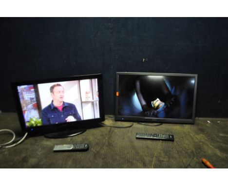 TWO HITACHI TV/DVD COMBIs WITH REMOTES comprising of a 24HXJ15U 24in (no stand) and a 22DG07YA 22in (both PAT pass and workin
