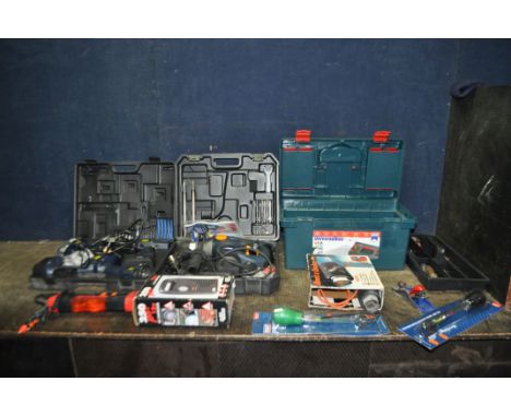 A COLLECTION OF POWER AND HAND TOOLS, including a Power Craft 18v tool set (battery integrity not known), a Power Craft SDS b