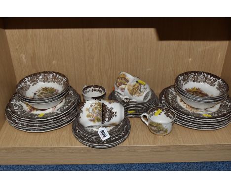 THIRTY-SIX PIECES OF PALISSY 'GAME SERIES' DINNER AND TEA WARES to include six dinner plates, six tea plates, six side plates