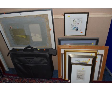 A SMALL QUANTITY OF PICTURES AND PRINTS ETC, to include a Mauro Casarin limited edition print of an abstract composition, sig