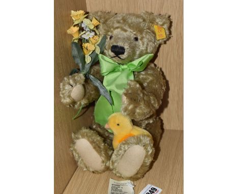 A STEIFF SPRING 'DYLAN' TEDDY BEAR, from the Four Seasons collection, no 654466, fully jointed in mohair 'fur', with growler,