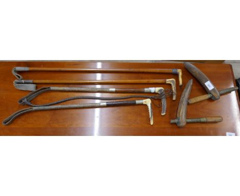 Collection of vintage riding crops 