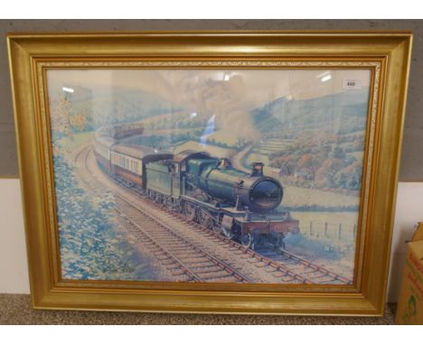 L/E signed print of train 