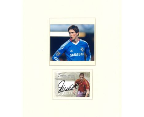 Fernando Torres 12x10 mounted signature piece includes signed autograph card and a colour photo pictured while playing for Ch
