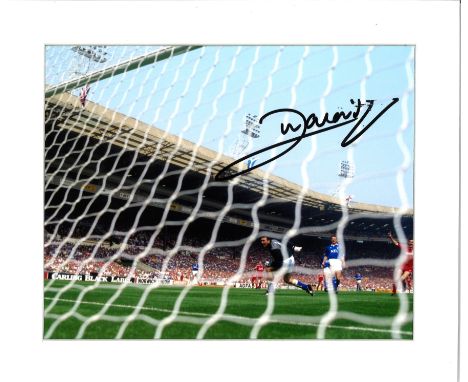 John Aldridge signed 12x10 mounted colour photo pictured in action for Liverpool in the all Merseyside FA Cup Final. John Wil