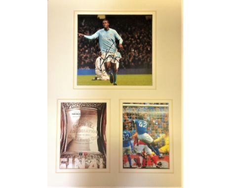 Yaya Youre 2011 FA Cup final 20x16 mounted signature piece includes signed colour photo , FA Cup programme cover print and a 