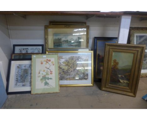 Assorted paintings and prints 