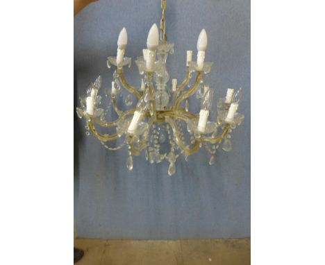 A Victorian style glass chandelier 