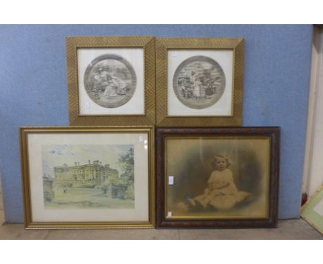 Four assorted prints 