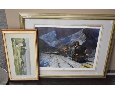 Two railway related prints including a carriage print after L Squirrell of Richmond Yorks and a limited print after Cuneo