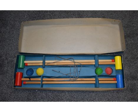 A vintage Junior croquet games set with original box