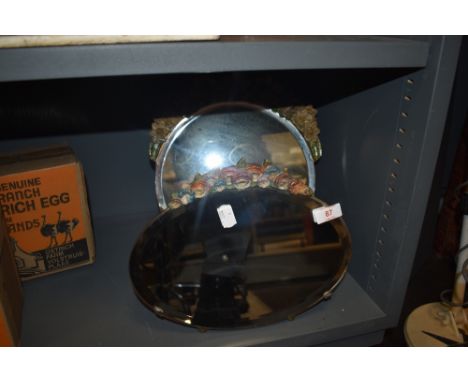 Two vintage barbola mirrors one oval shape and similar circular