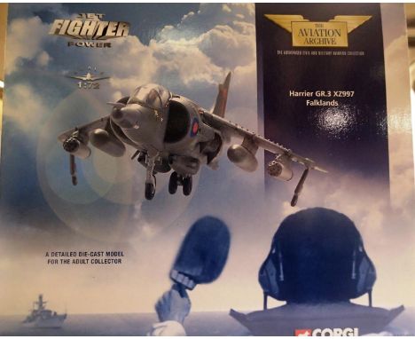 1/72 scale Corgi AA  32401 Harrier GR3 X2977 Falklands, in very good condition, boxed. P&amp;P Group 1 (£14+VAT for the first