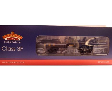 OO scale Bachmann 31-627A, class 3F, LMS Black, 3709 in near mint condition, boxed. P&amp;P Group 1 (£14+VAT for the first lo