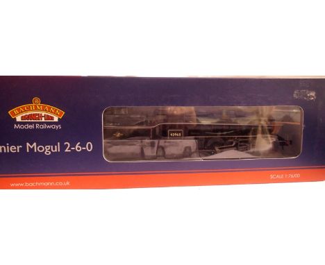 OO scale Bachmann 31-692 Mogul, BR Black Late Crest 42968, in near mint condition, storage wear to box. P&amp;P Group 1 (£14+