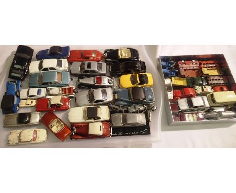 Selection of forty die-cast vehicles, mostly Mercedes Benz, various makes including Dinky, mostly in good condition, unboxed.