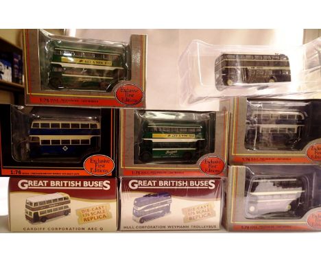 Six EFE 1/72 scale buses and two Great British buses, mostly in excellent, one part boxed. P&amp;P Group 2 (£18+VAT for the f