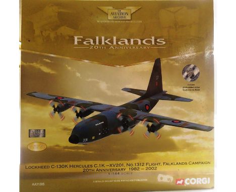 1/144 scale Corgi AA 3105 C-130K Hercules 20th anniversary Falklands campaign 1982-2002, Limited Edition 2937/4000, in very g