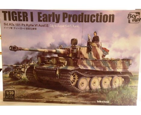 Border 1/35 scale plastic kit, BT-010 Tiger 1 early production tank, as used at the battle of Kursk 1943, appears complete in