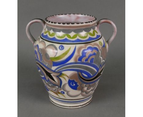 A Carter, Stabler Adams Ltd Poole pottery two-handled vase, 19cm high.