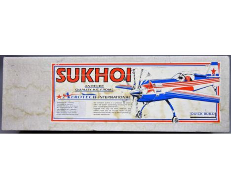 Aerotech Sukhoi 45in R/C aeroplane kit with instructons and plans in original box   Condition Report  Not checked for complet