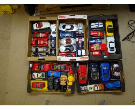 Large collection of 1:18 and smaller scale diecast models of Burago & other diecast Racing, Sports, Rally and Saloon car mode