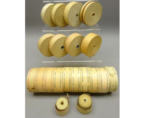 Collection of rolls of Setright Bus tickets for Todmorden Joint Omnibus Committee London Country and other assorted Bus Compn