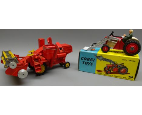 Corgi diecast Massey-Ferguson 65 Tractor & a Corgi Major Massey-Ferguson 780 Combine (2)   Condition Report  Combine G Expect