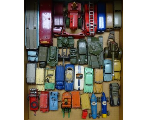 Collection of Dinky & other diecast vehicles, including earlier, Horse Box, Blaw Knox Buldozer, Fire Engine, Austin, etc, (36