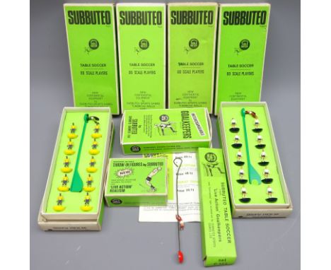 Subbuteo Table Football: six Teams including Arsenal No.16, England, Liverpool No.41, No.44 and another possibly West Ham, se