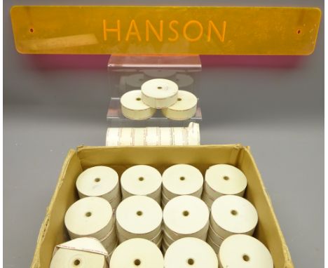 Large qty of Bell Punch Co. rolls of Setright Bus tickets for Hanson's Buses Ltd. Huddersfield approx 59 and a tinted perspex