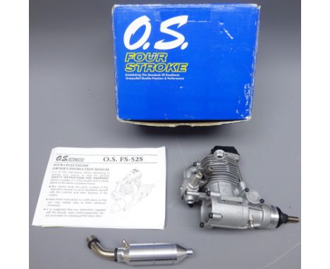 O.S. FS 52S 3400 four cycle engine, with instructions appears unopened in original box   Condition Report   Click here for fu
