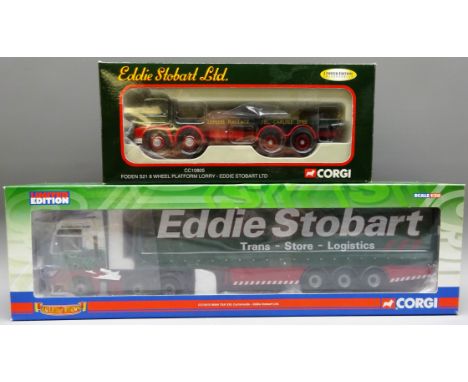 Corgi 1:50 scale Hauliers of Renown 'EddieStobart' Man TGA XXl Curtainside articulated lorry with Ltd.ed Tacho. disc No.1774/