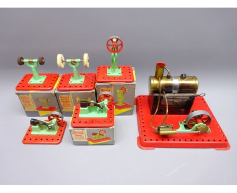 Mamod Stationary Steam Engine, with Grinding & Polishing Machines, Power Hammer & Press, boxed (4), Power Hammer (6) total   