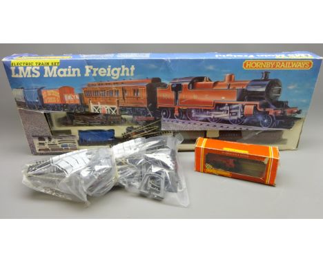 Hornby 00 gauge LMS Main Freight set 2301, & 0-4-0 Loco. Desmond R.779, both boxed, & Over Bridge set   Condition Report  LMS