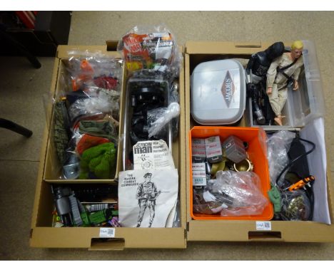 Action Man Soldier with moulded blonde hair with a large qty. of Action Man & other clothing and accessories including Deep S