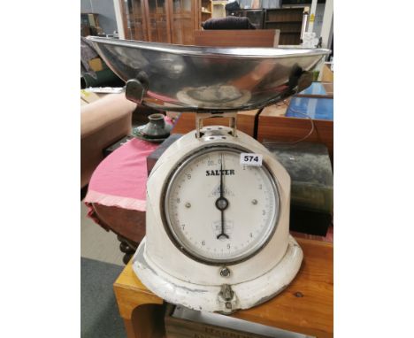 A large vintage Salter shop scale, H. 44cm.