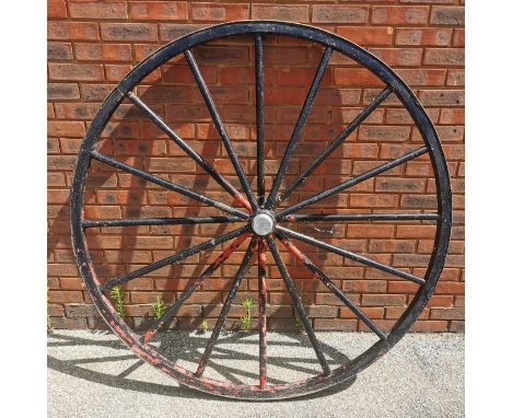 A large vintage Merryweather Steel wagon wheel, Dia. 155cm.