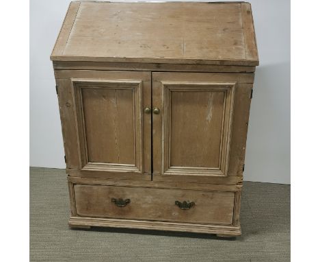 A vintage pine single drawer clerk's bureau/cabinet, 118 x 53 x 95cm.