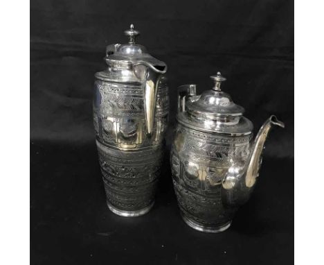 INDIAN SILVER PLATED FOUR PIECE TEA SERVICE