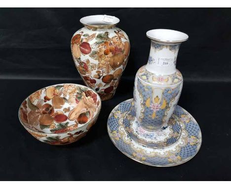LOT OF CERAMICSincluding lamp, vases, plates etc (8)