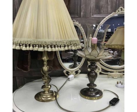 LOT OF LAMPScomprising one floor lamp and three table lamps