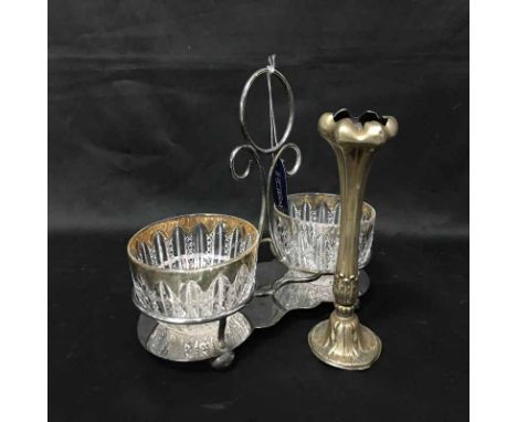 LOT OF SILVER PLATED ITEMS including two cake baskets and a tea service 