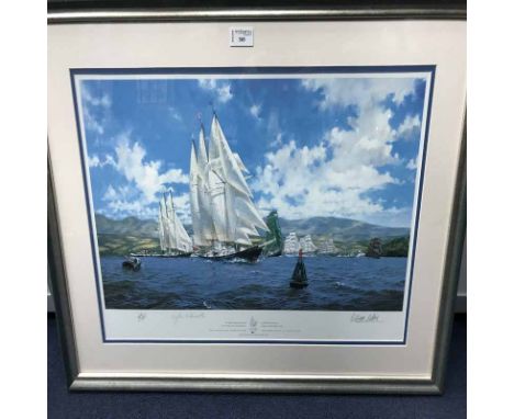 WILLIAM DOBBIE TALL SHIPS ON THE CLYDE 1999colour print, signed in pencil and number 12/500
