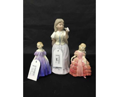 LOT OF ASSORTED CERAMIC FIGURES comprising Nao figure 020.01109 'So Shy', with box, two Royal Doulton figures 'Marie' HN 1370