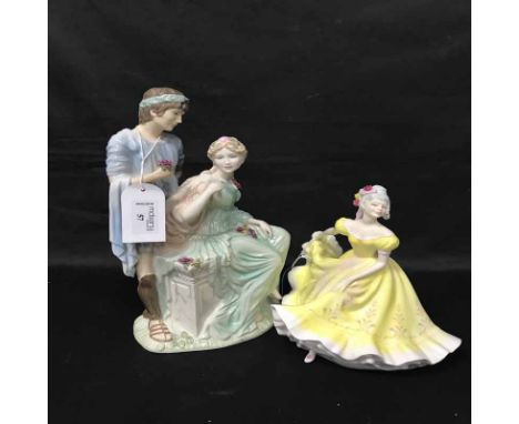 LOT OF EIGHT FIGURESincluding Nao, Royal Doulton and Leonardo collection